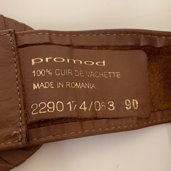 Promod brown wide belt. Leather. Hardly used. Can wear it in both directions! - Picture 4 of 8